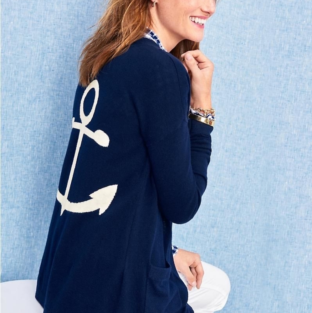 Talbots Flyaway Anchor Back Cardigan